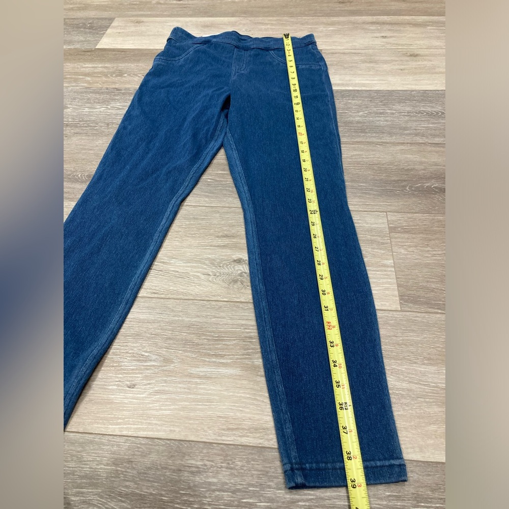Hue Denim Leggings Jeggings Blue Slide Up Medium Size 8-10 NWT - Picture 2 of 9